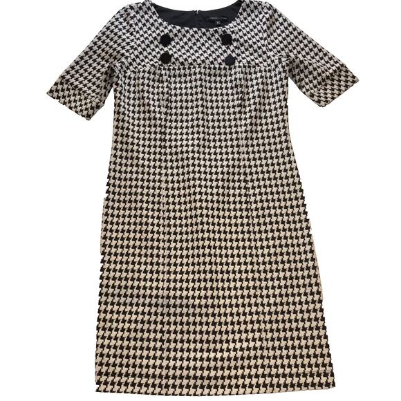 Chris McLaughlin Houndstooth Dress, Size 8 Preppy/barbiecore/abstract/academia - Picture 1 of 4